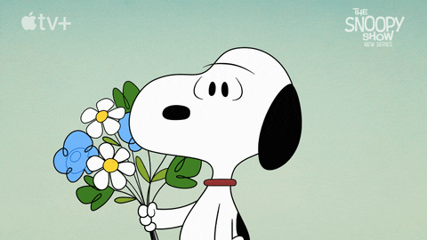 snoopy and flowers